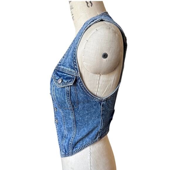 NWT American Eagle Blue Denim Vest Size Small - Picture 4 of 10